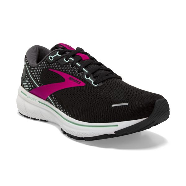 Brooks Ghost 14 Women's Road Running Shoes Black / Pink / White | USA-649201