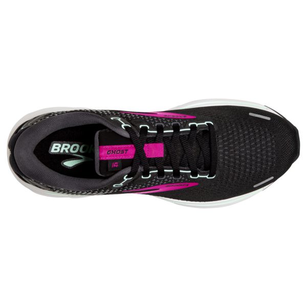 Brooks Ghost 14 Women's Road Running Shoes Black / Pink / White | USA-649201