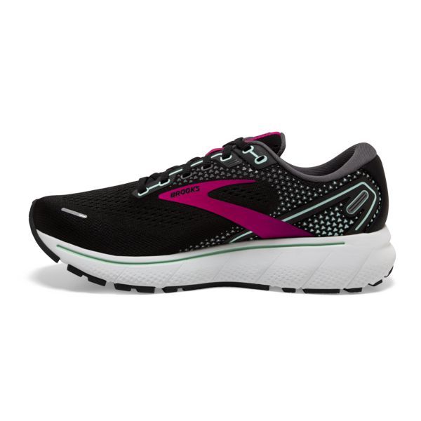 Brooks Ghost 14 Women's Road Running Shoes Black / Pink / White | USA-649201