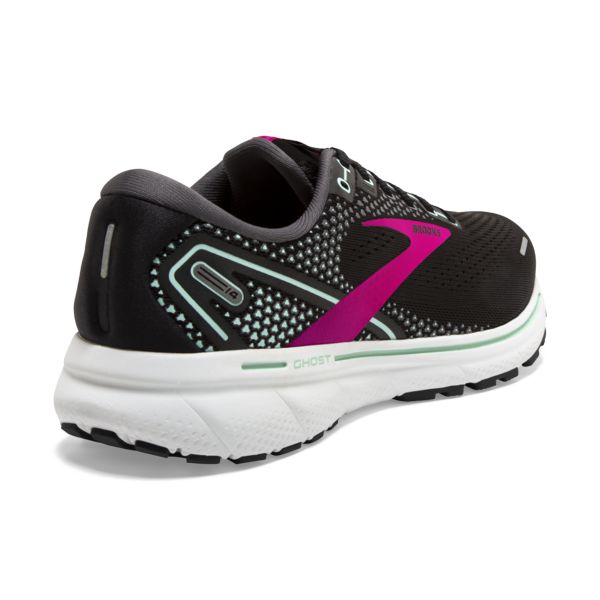 Brooks Ghost 14 Women's Road Running Shoes Black / Pink / White | USA-649201