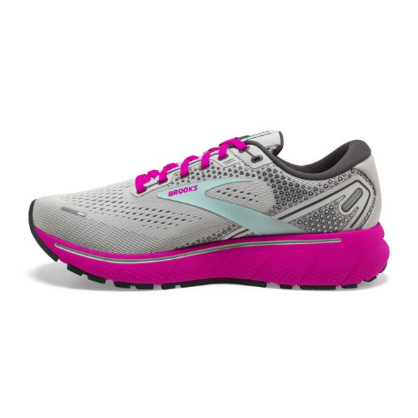 Brooks Ghost 14 Women's Road Running Shoes Grey / Pink / Blue | USA-729685