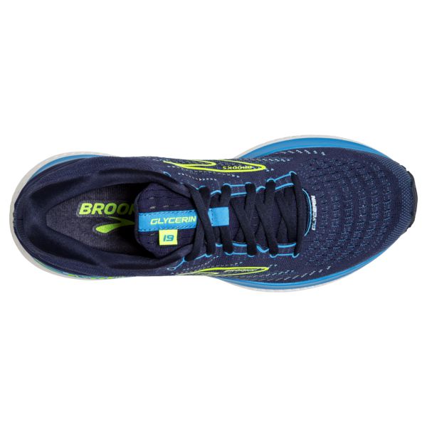 Brooks Glycerin 19 Men's Road Running Shoes Navy / Blue / Yellow | USA-128049