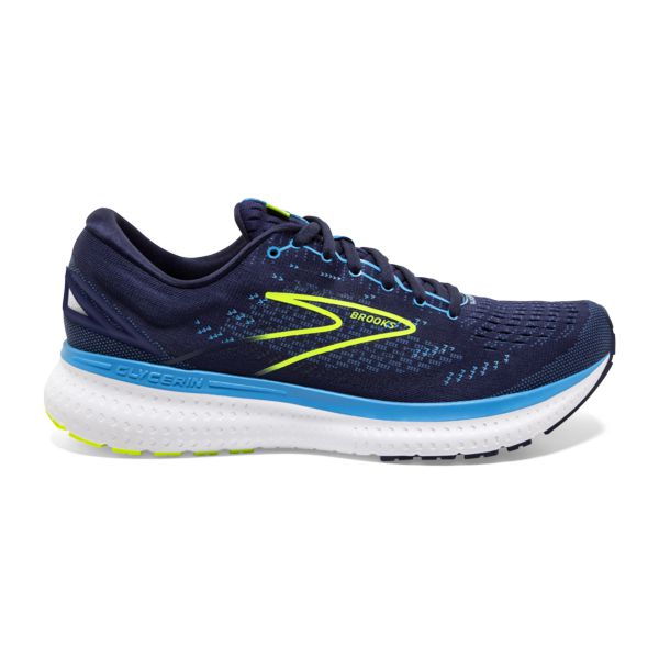 Brooks Glycerin 19 Men\'s Road Running Shoes Navy / Blue / Yellow | USA-128049