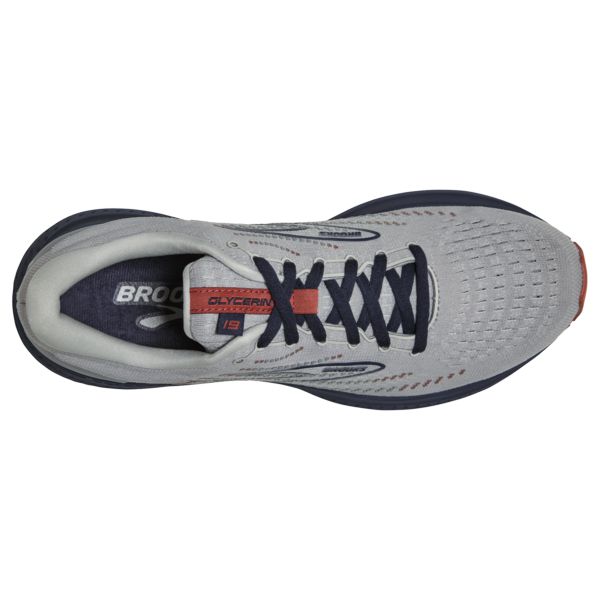 Brooks Glycerin 19 Men's Road Running Shoes Grey / Navy / Brown | USA-429810