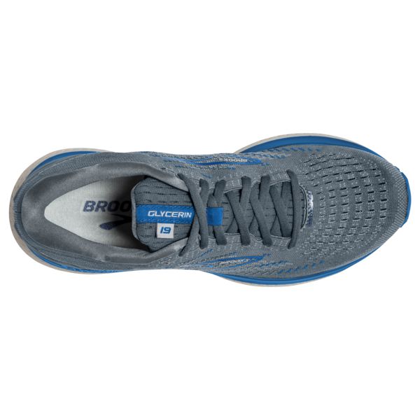 Brooks Glycerin 19 Men's Road Running Shoes Grey / Blue / White | USA-478631