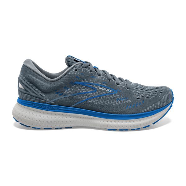 Brooks Glycerin 19 Men\'s Road Running Shoes Grey / Blue / White | USA-478631