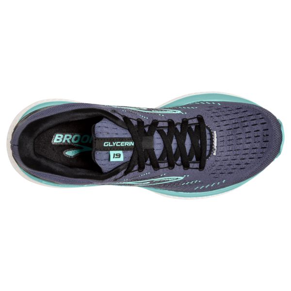 Brooks Glycerin 19 Women's Road Running Shoes Black / Blue / Green | USA-490328