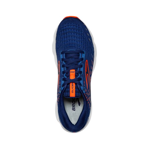 Brooks Glycerin 20 Men's Road Running Shoes Blue / Orange / White | USA-470918