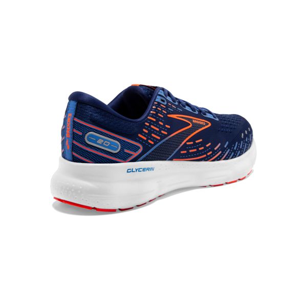 Brooks Glycerin 20 Men's Road Running Shoes Blue / Orange / White | USA-470918