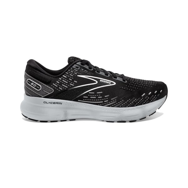 Brooks Glycerin 20 Men\'s Road Running Shoes Black / White / Grey | USA-716053