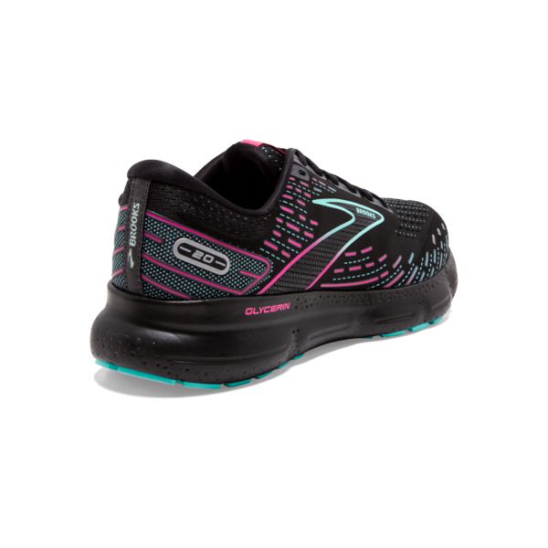 Brooks Glycerin 20 Women's Road Running Shoes Black / Pink / Green | USA-487250