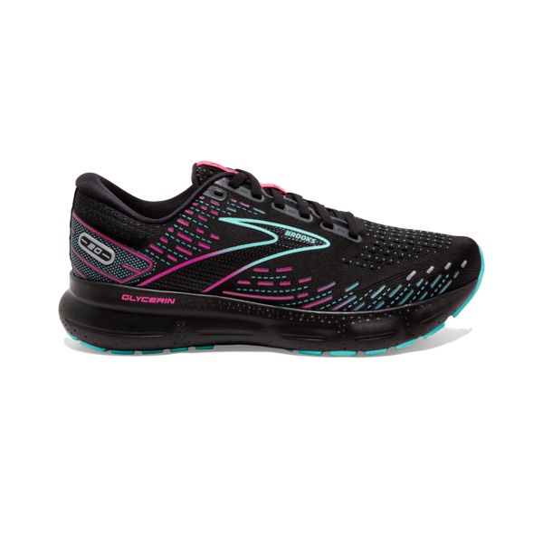 Brooks Glycerin 20 Women\'s Road Running Shoes Black / Pink / Green | USA-487250