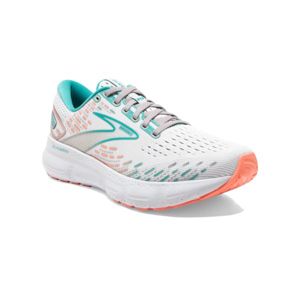 Brooks Glycerin 20 Women's Road Running Shoes White / Green / Coral | USA-931874