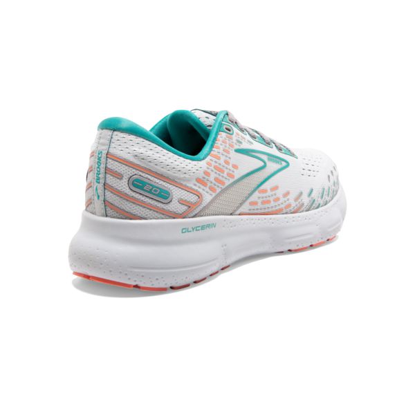 Brooks Glycerin 20 Women's Road Running Shoes White / Green / Coral | USA-931874