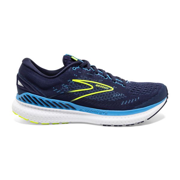 Brooks Glycerin GTS 19 Men\'s Road Running Shoes Navy / Blue / Yellow | USA-109285