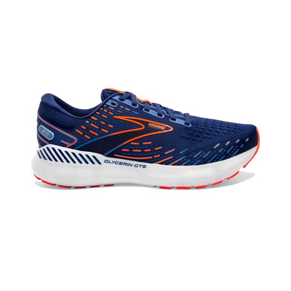 Brooks Glycerin GTS 20 Men\'s Road Running Shoes Blue / Orange / White | USA-853019