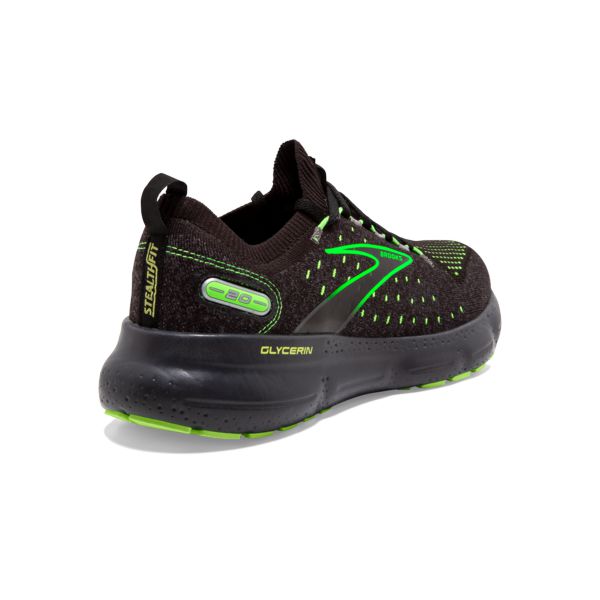 Brooks Glycerin StealthFit 20 Men's Road Running Shoes Black / Green | USA-510894