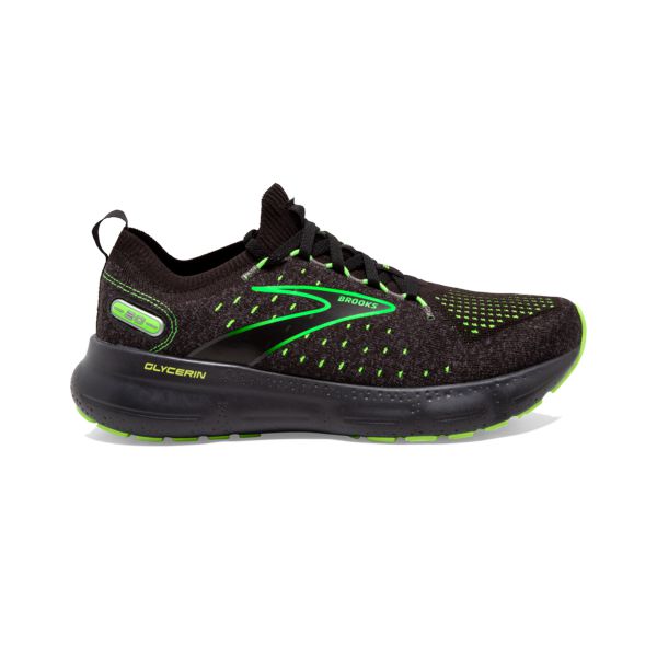 Brooks Glycerin StealthFit 20 Men\'s Road Running Shoes Black / Green | USA-510894