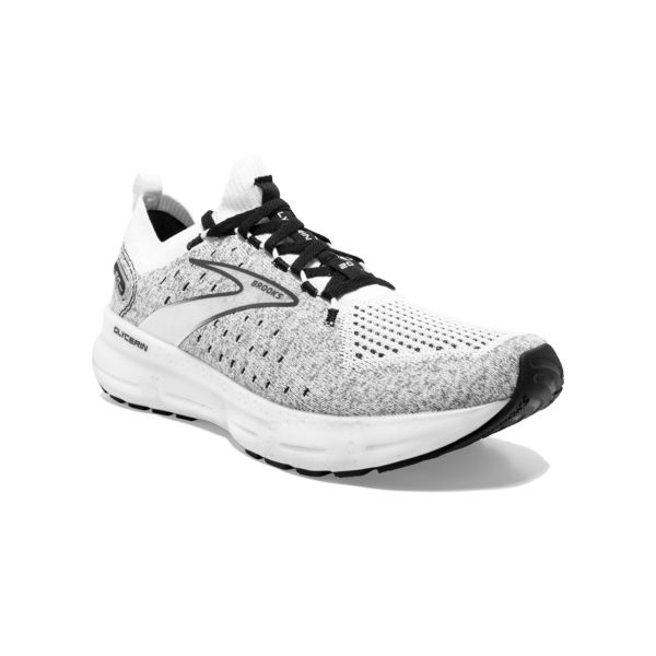 Brooks Glycerin StealthFit 20 Men's Road Running Shoes White / Grey / Black | USA-720395