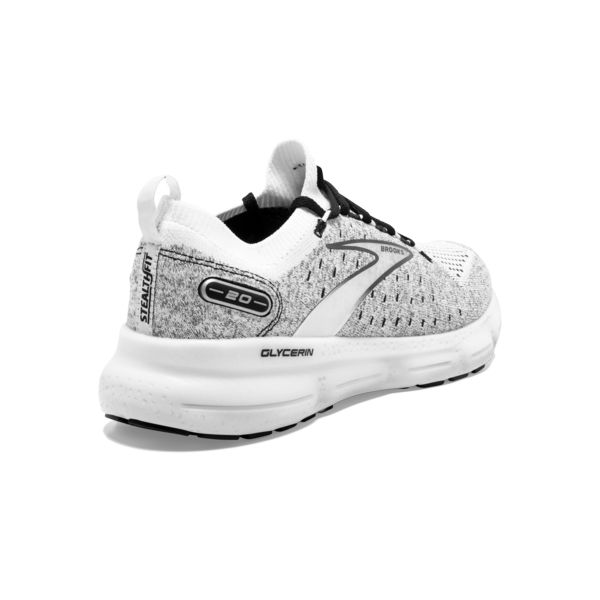 Brooks Glycerin StealthFit 20 Men's Road Running Shoes White / Grey / Black | USA-720395