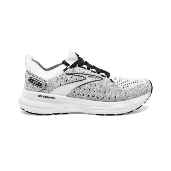 Brooks Glycerin StealthFit 20 Men\'s Road Running Shoes White / Grey / Black | USA-720395