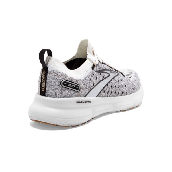 Brooks Glycerin StealthFit 20 Women's Road Running Shoes White / Black / Grey | USA-567943