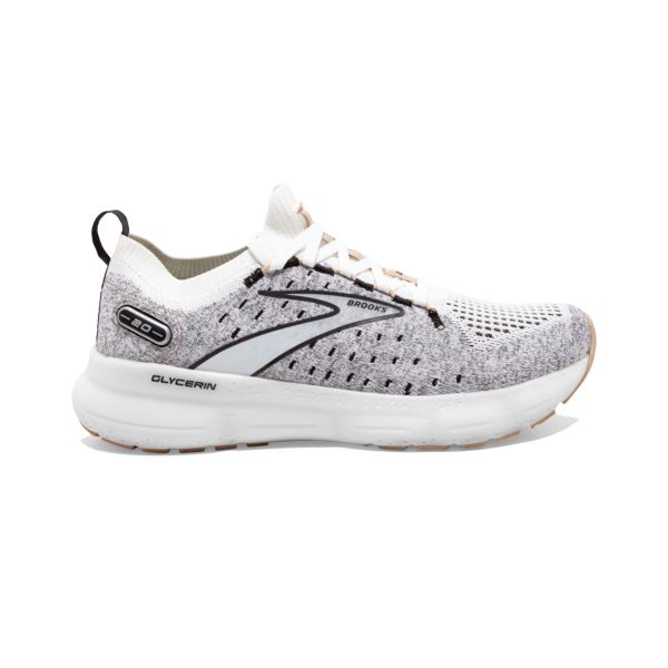 Brooks Glycerin StealthFit 20 Women\'s Road Running Shoes White / Black / Grey | USA-567943