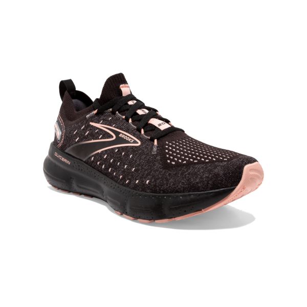 Brooks Glycerin StealthFit 20 Women's Road Running Shoes Black / Coral | USA-923158