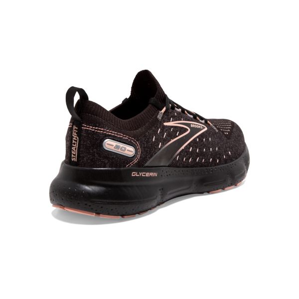 Brooks Glycerin StealthFit 20 Women's Road Running Shoes Black / Coral | USA-923158