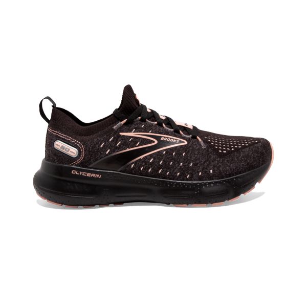 Brooks Glycerin StealthFit 20 Women\'s Road Running Shoes Black / Coral | USA-923158