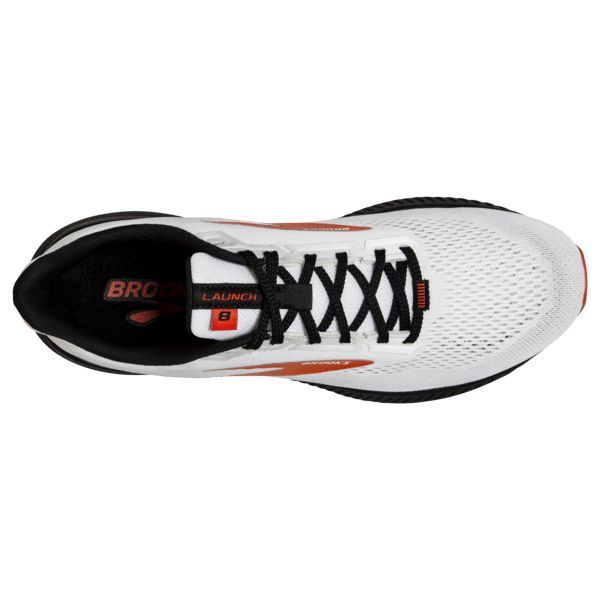 Brooks Launch 8 Men's Road Running Shoes White / Black / Orange | USA-501367