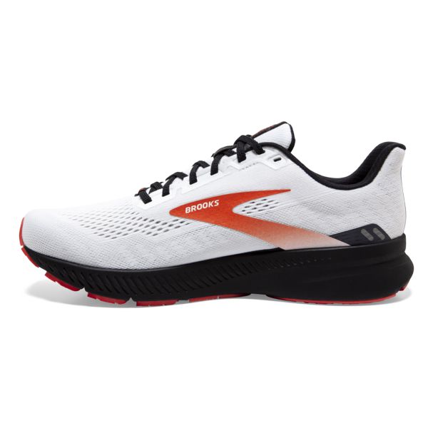 Brooks Launch 8 Men's Road Running Shoes White / Black / Orange | USA-501367