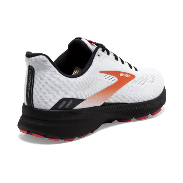 Brooks Launch 8 Men's Road Running Shoes White / Black / Orange | USA-501367