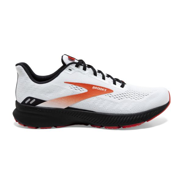 Brooks Launch 8 Men\'s Road Running Shoes White / Black / Orange | USA-501367