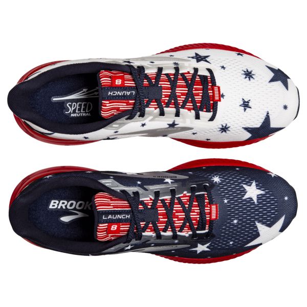 Brooks Launch 8 Women's Road Running Shoes Blue / Red / White | USA-368095