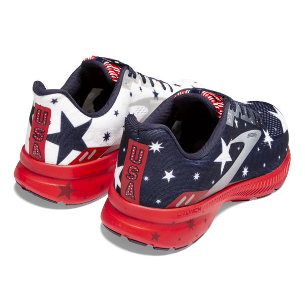 Brooks Launch 8 Women's Road Running Shoes Blue / Red / White | USA-368095