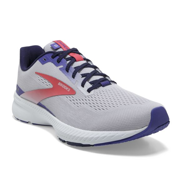 Brooks Launch 8 Women's Road Running Shoes Grey / Purple / Coral | USA-649318