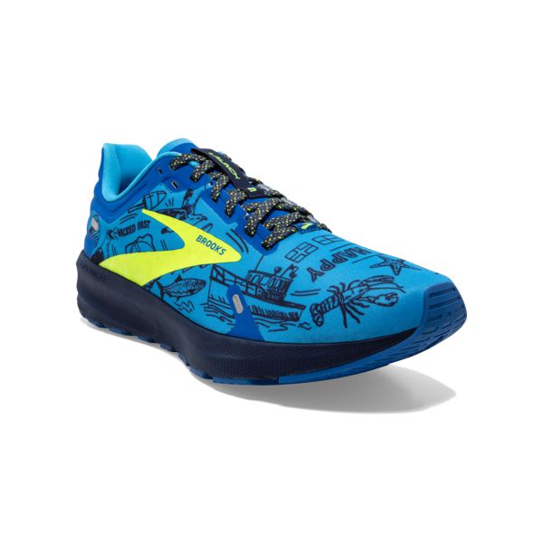 Brooks Launch 9 Men's Road Running Shoes Blue / Yellow / Black | USA-901738