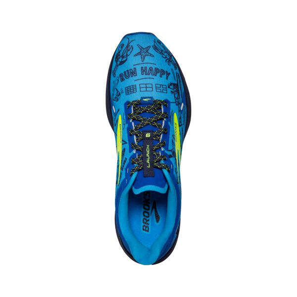 Brooks Launch 9 Men's Road Running Shoes Blue / Yellow / Black | USA-901738