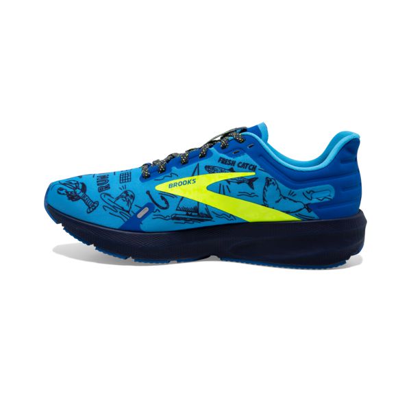 Brooks Launch 9 Men's Road Running Shoes Blue / Yellow / Black | USA-901738