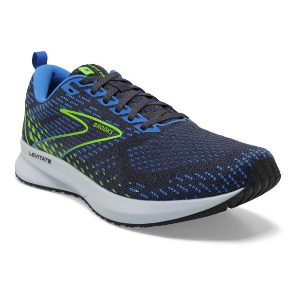 Brooks Levitate 5 Men's Road Running Shoes Blue / Green / White | USA-145083