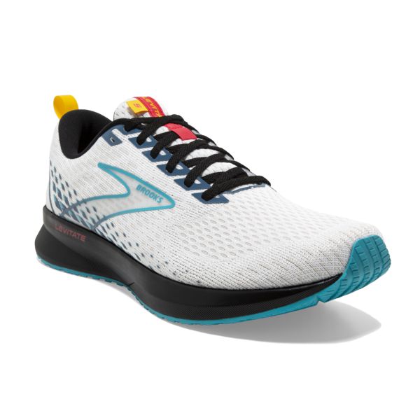 Brooks Levitate 5 Men's Road Running Shoes White / Blue / Black | USA-249315