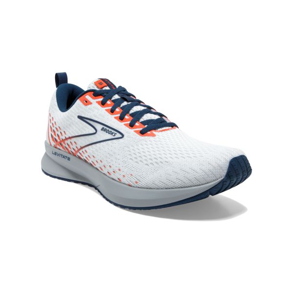 Brooks Levitate 5 Men's Road Running Shoes White / Blue / Orange | USA-651874