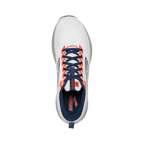 Brooks Levitate 5 Men's Road Running Shoes White / Blue / Orange | USA-651874