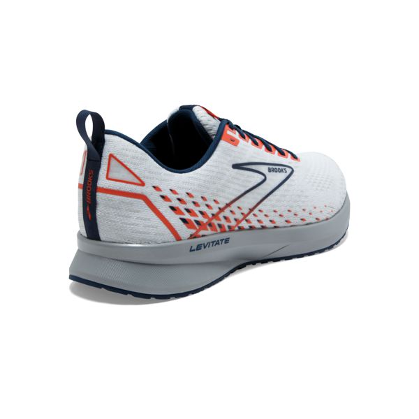 Brooks Levitate 5 Men's Road Running Shoes White / Blue / Orange | USA-651874