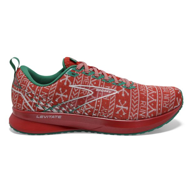 Brooks Levitate 5 Men\'s Road Running Shoes Red / White / Green | USA-753628