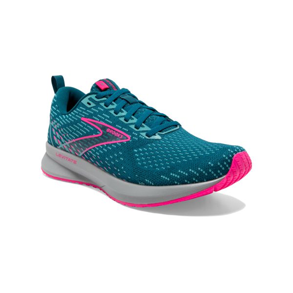 Brooks Levitate 5 Women's Road Running Shoes Blue / Pink / Grey | USA-429371