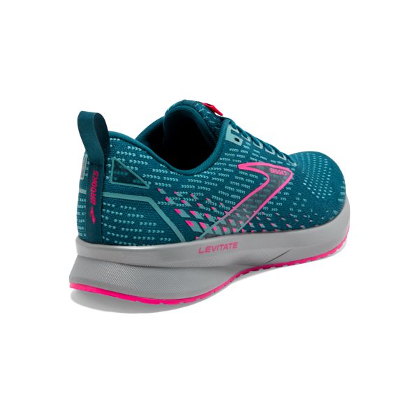 Brooks Levitate 5 Women's Road Running Shoes Blue / Pink / Grey | USA-429371