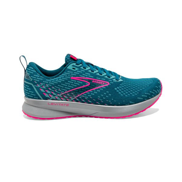 Brooks Levitate 5 Women\'s Road Running Shoes Blue / Pink / Grey | USA-429371