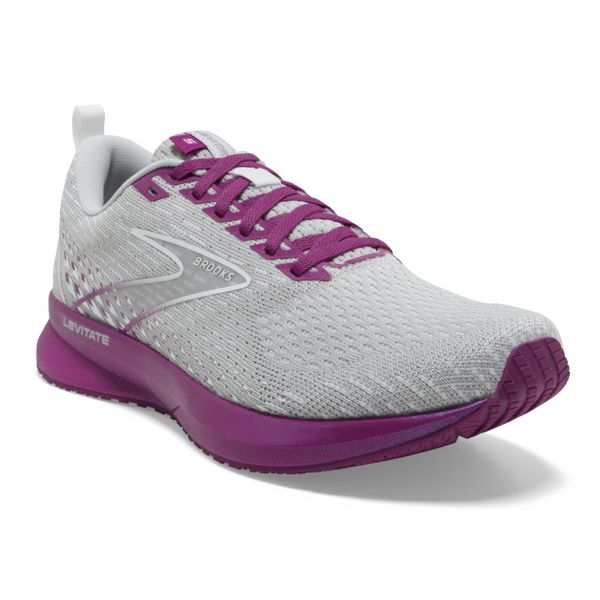 Brooks Levitate 5 Women's Road Running Shoes Grey / Purple | USA-487160